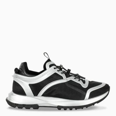 Shop Givenchy Black/silver Spectre Runner Cage Sneakers