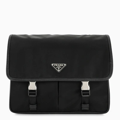 Shop Prada Black Nylon And Saffiano Cross-body Bag