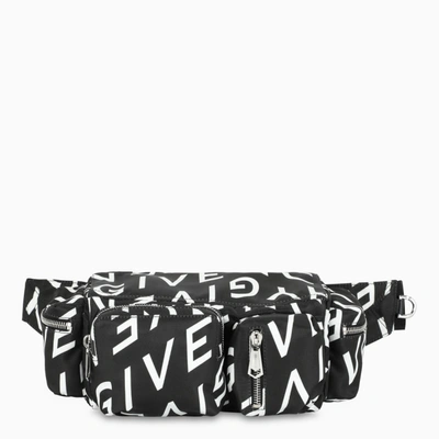 Shop Givenchy Black Bumbag With All-over Logo Lettering