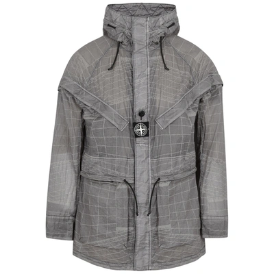 Shop Stone Island 42999 Reflective Grid-print Nylon Jacket In Grey