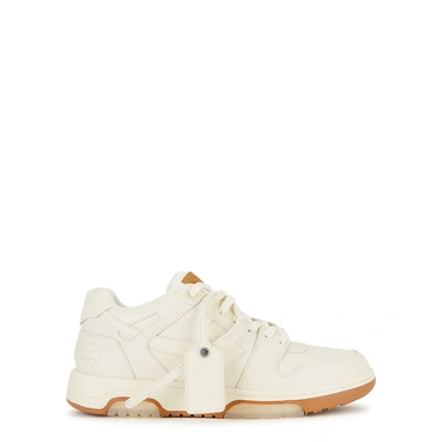 Shop Off-white Out Of Office White Leather Sneakers In Beige
