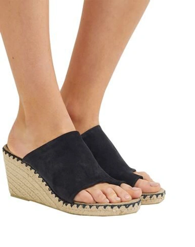 Shop Vince . Woman Toe Strap Sandals Midnight Blue Size 10 Soft Leather