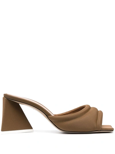Shop Attico Block-heel Sandals In Brown