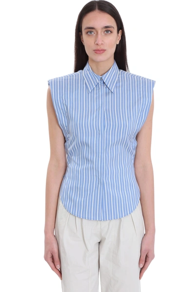 Shop Isabel Marant Enza Shirt In Blue Cotton