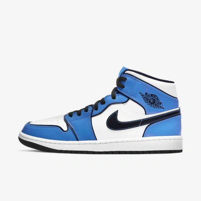 Shop Jordan Men's Air  1 Mid Se Shoes In Blue