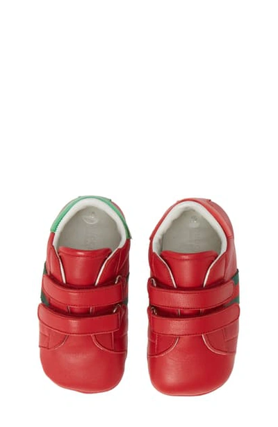 Shop Gucci Ace Crib Shoe In Red
