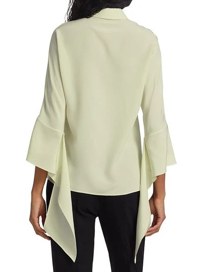 Shop Akris Punto Silk Crêpe Sash Shirt In Phosphor