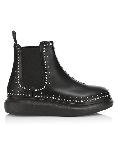 Shop Alexander Mcqueen Studded Leather Chelsea Boots In Black