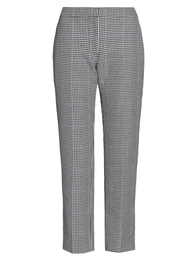 Shop Alexander Mcqueen Houndstooth Ankle Pants In Black Ivory