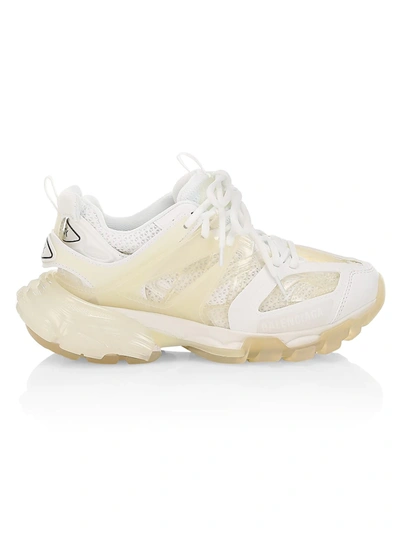 Track Clear Sole Sneakers In Mix Of Materials In White