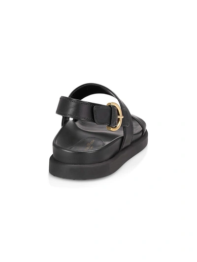Shop Gianvito Rossi Bilbao Leather Slingback Sandals In Black