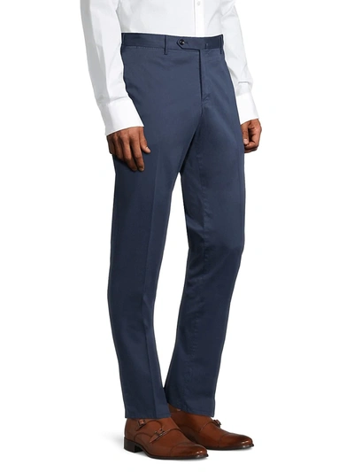 Shop Pt01 Slim-fit Stretch Flat-front Trousers In Indigo