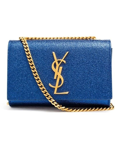 Shop Saint Laurent Glitter Monogram Chain Bag