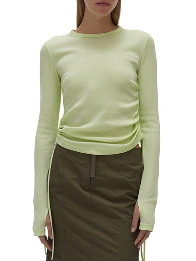 Shop Helmut Lang Drawstring Long-sleeve Shirt In Acid Green