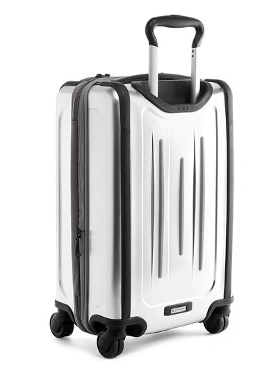 Shop Tumi Max International Aluminum Leather-trim Suitcase In Silver