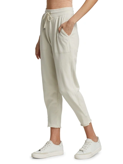 Shop Atm Anthony Thomas Melillo French Terry Pull On Cropped Pants In Gesso