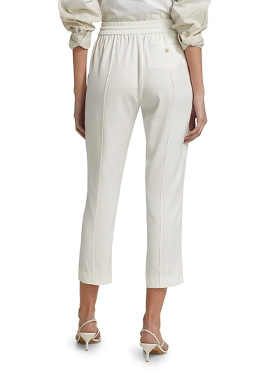 Shop Atm Anthony Thomas Melillo Twill Cropped Pull On Pants In Chalk