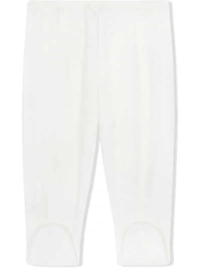 Dolce & Gabbana Embroidered-feet Chenille Trousers In White