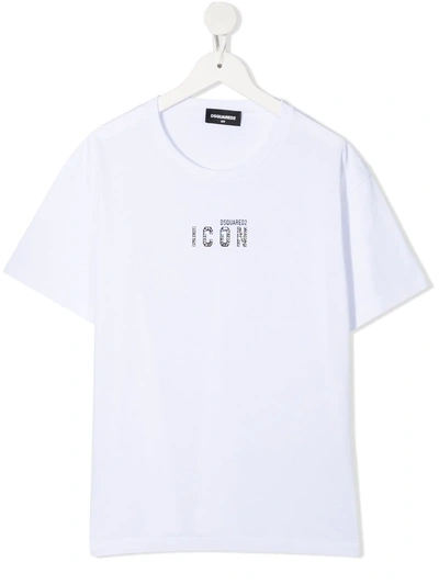 Shop Dsquared2 Teen Icon-print T-shirt In White
