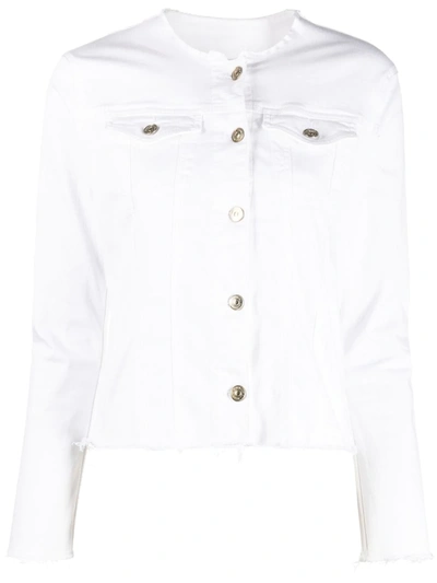 Shop 7 For All Mankind Bair Duchess Denim Jacket In White