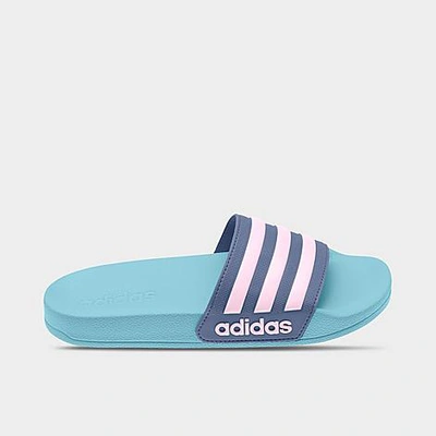 Shop Adidas Originals Adidas Girls' Big Kids' Adilette Shower Slide Sandals In Blue