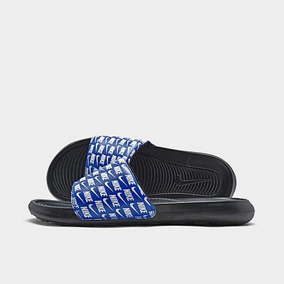 Shop Nike Men's Victori One Print Slide Sandals In Game Royal/white/white