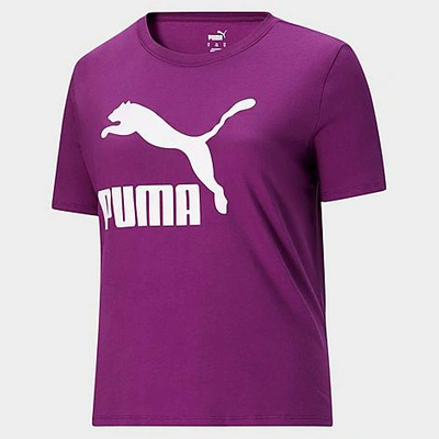 Shop Puma Women's Classics Logo T-shirt (plus Size) In Purple