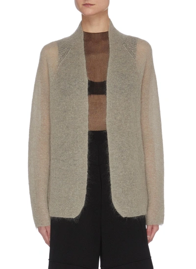 Shop Swaying Mohair Knit Open Cardigan In Brown