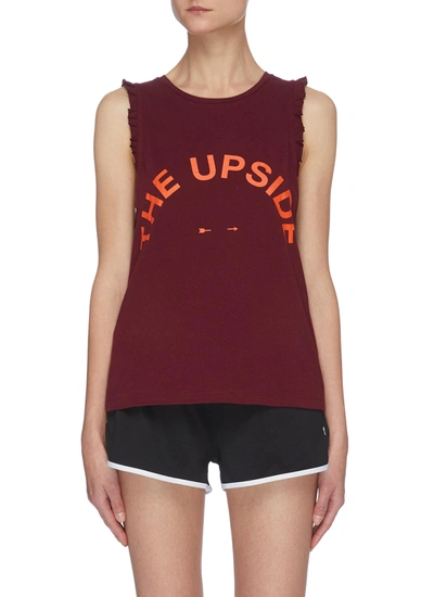 Shop The Upside Frill Sarah' Logo Tank Top In Red