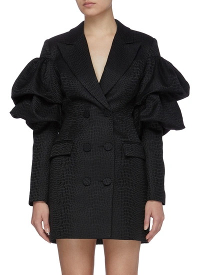 Shop Acler Stow' Exaggerated Puff Sleeve Blazer Dress In Black