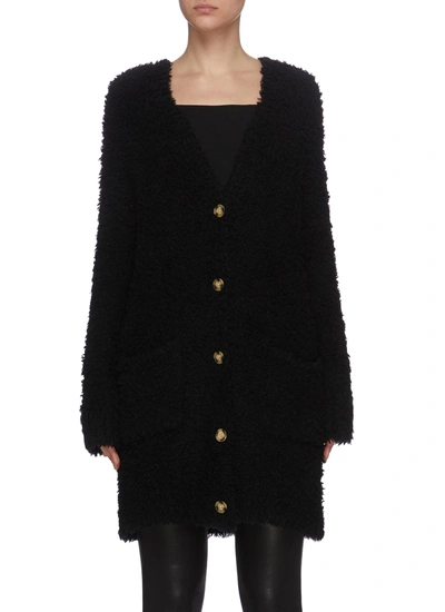 Shop R13 'teddy Bear' Wool Blend Cardigan In Black
