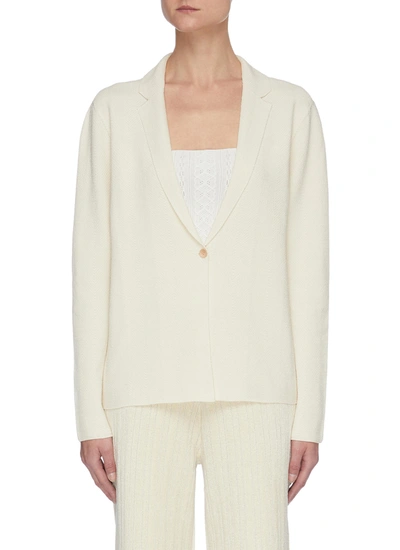 Shop Swaying Notch Lapel Silk Cardigan In White