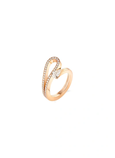 Shop Repossi 'serti Inversé' Diamond Rose Gold Ring In Metallic