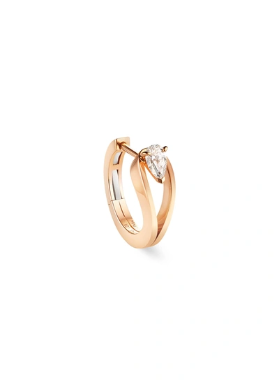 Shop Repossi 'serti Inversé' Diamond Rose Gold Earrings In Metallic
