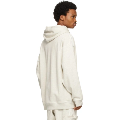 Shop Adidas X Ivy Park Off-white Logo Hoodie In Cream Melange