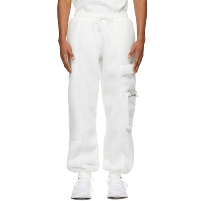 Shop Adidas X Ivy Park White Teddy Cargo Pants In Core White
