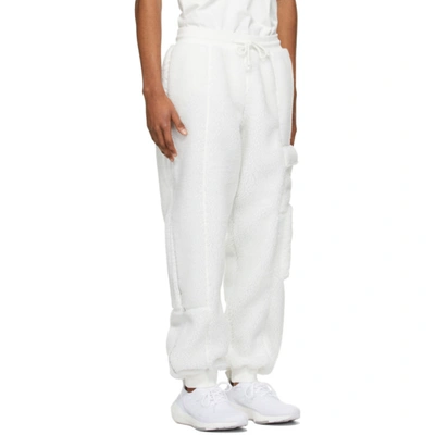 Shop Adidas X Ivy Park White Teddy Cargo Pants In Core White