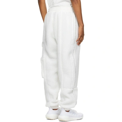 Shop Adidas X Ivy Park White Teddy Cargo Pants In Core White