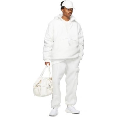 Shop Adidas X Ivy Park White Teddy Cargo Pants In Core White