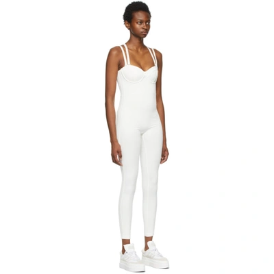 Shop Adidas X Ivy Park White Circular Knit Catsuit In Core White