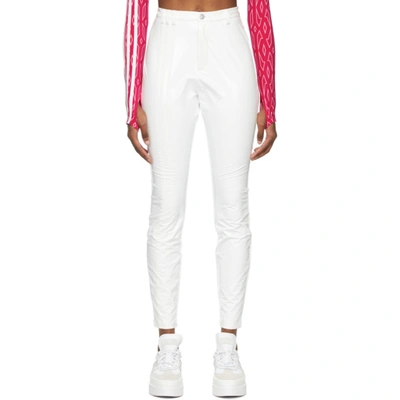 Shop Adidas X Ivy Park White Latex Trousers In Core White