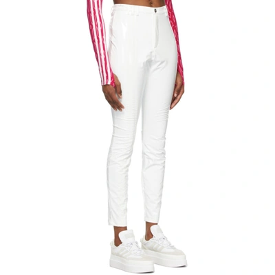 Shop Adidas X Ivy Park White Latex Trousers In Core White