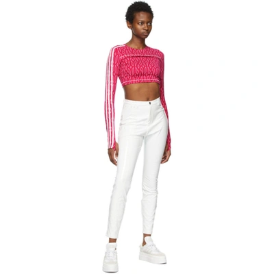 Shop Adidas X Ivy Park White Latex Trousers In Core White