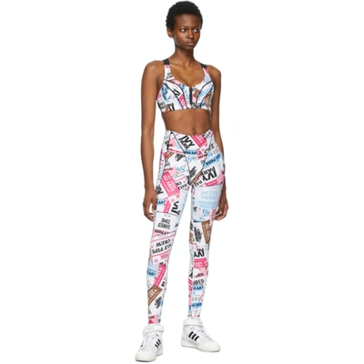Shop Adidas X Ivy Park White Ski Tag Medium Support Zip-up Sports Bra In Multicolor
