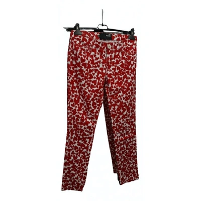 Pre-owned Moschino Love Straight Pants In Red