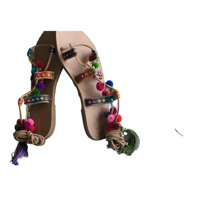 Pre-owned Mabu By Maria Bk Leather Sandals In Multicolour