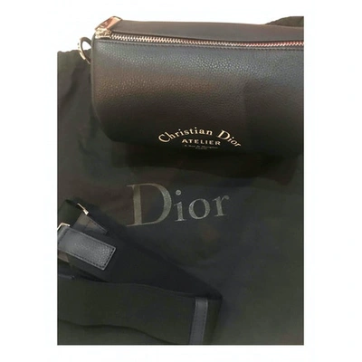 Pre-owned Dior Roller Leather Bag In Navy