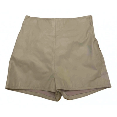 Pre-owned Fendi Green Leather Shorts