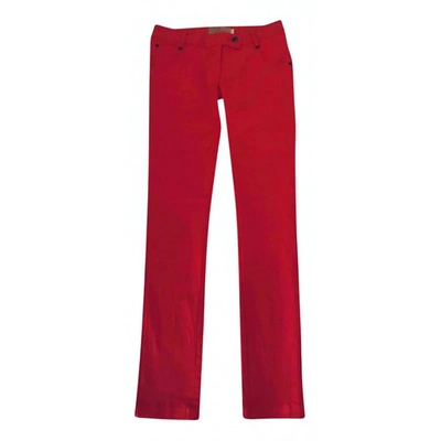 Pre-owned Preen By Thornton Bregazzi Slim Jeans In Red