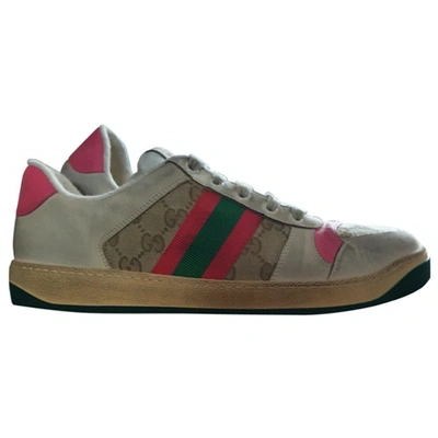 Pre-owned Gucci Screener Leather Trainers In Other